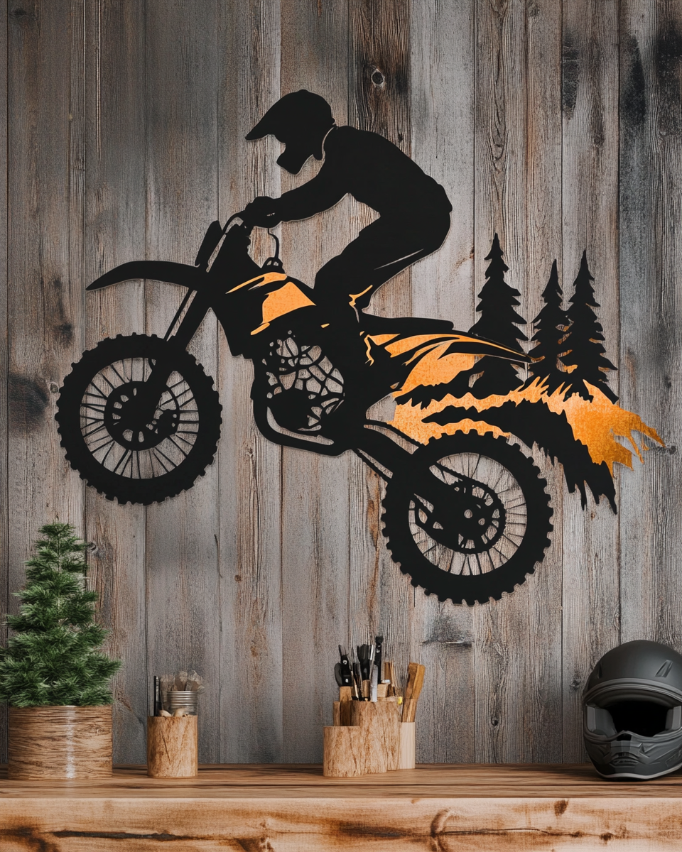 Dirt Bike Metal Sign Motocross Wall Art Mountain Adventure Decor Motorcycle Garage Decor Off Road Rider Gift Outdoor Man Cave Artwork