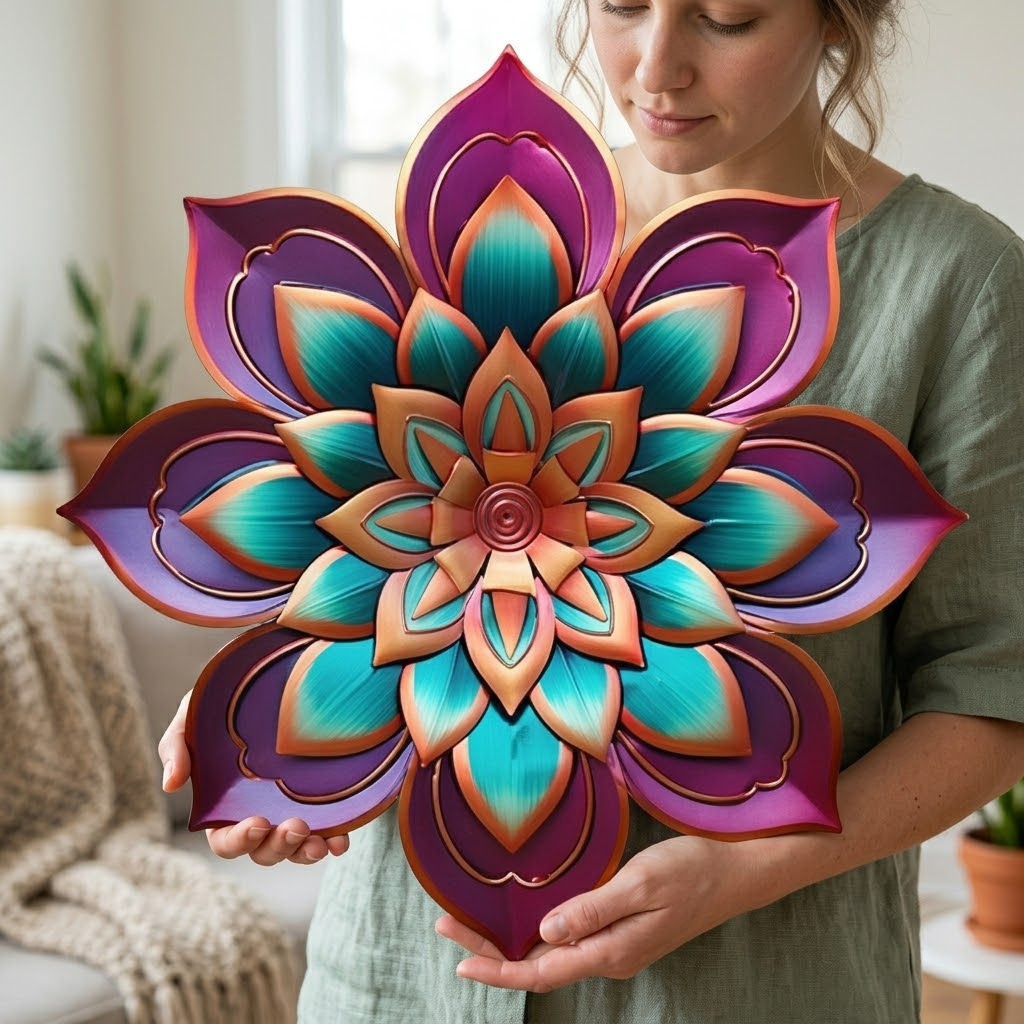 Sunflower Bloom Sunburst Metal Wall Art