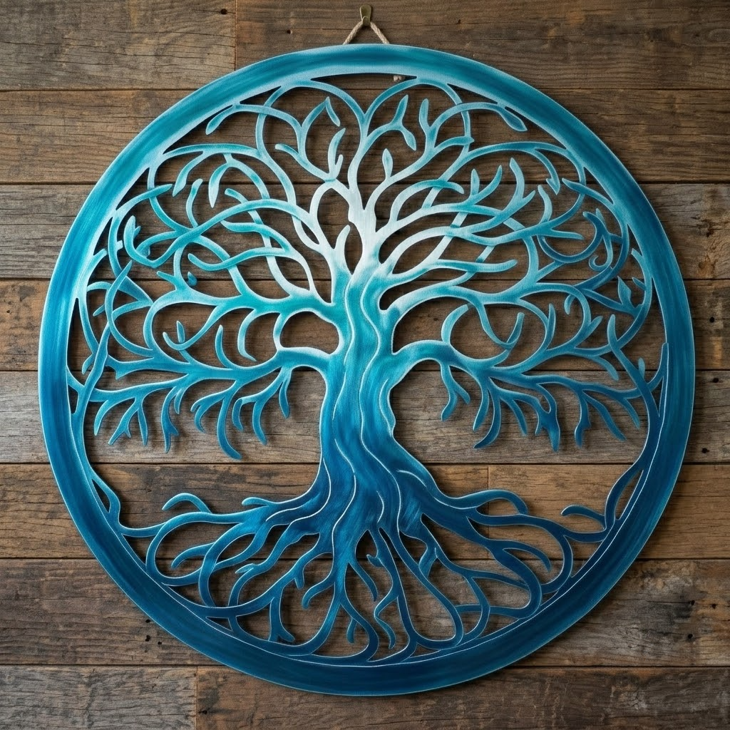 Tree Of Life Sunburst Metal Wall Art Decor