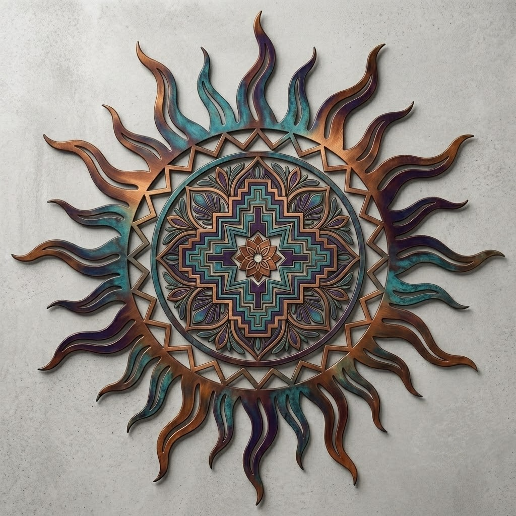 Sun Metal Art, Southwestern Wall Decor, Celestial Garden Sign