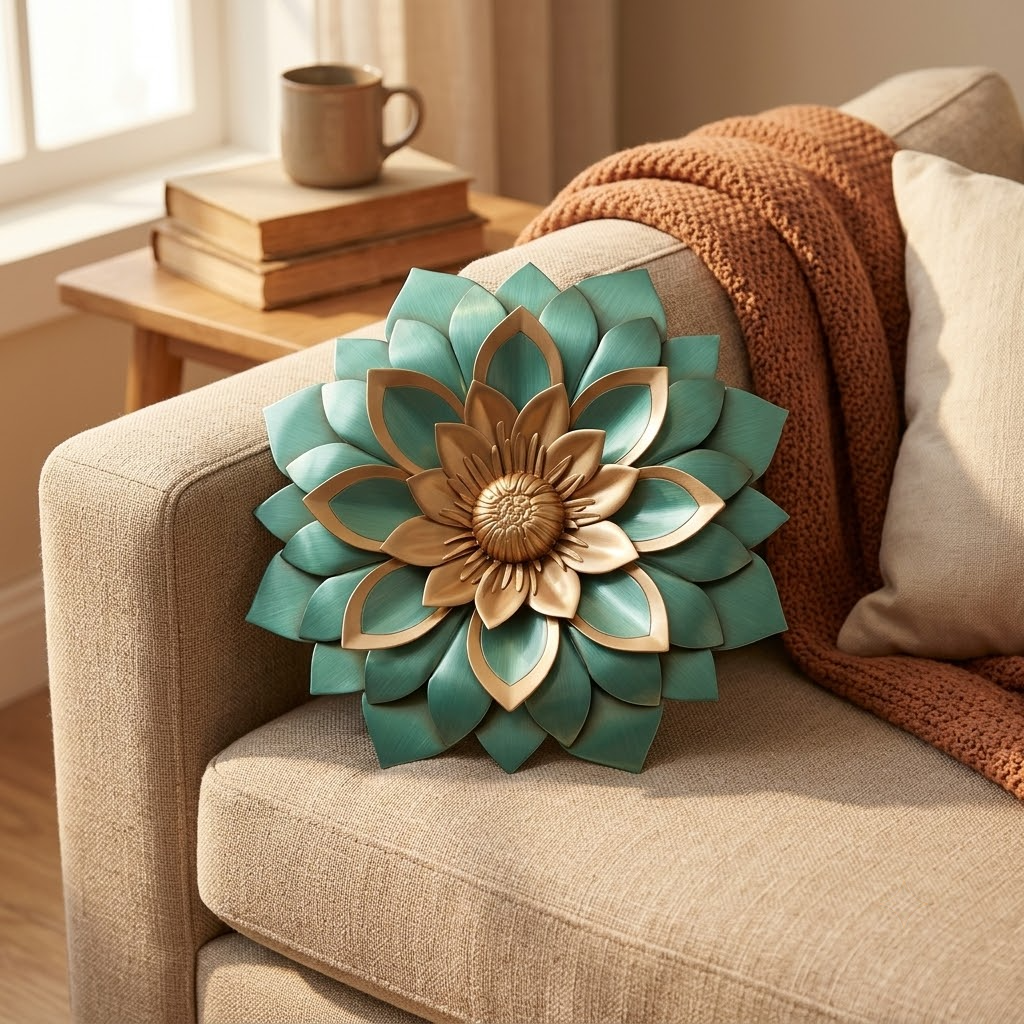 Lotus Petals Organic Petals Celestial Sage Metal Sign