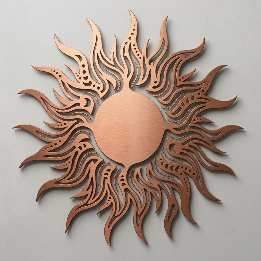 Sun Metal Wall Art, Sunburst Decor, Copper Celestial Boho Sign, Modern Indoor Outdoor