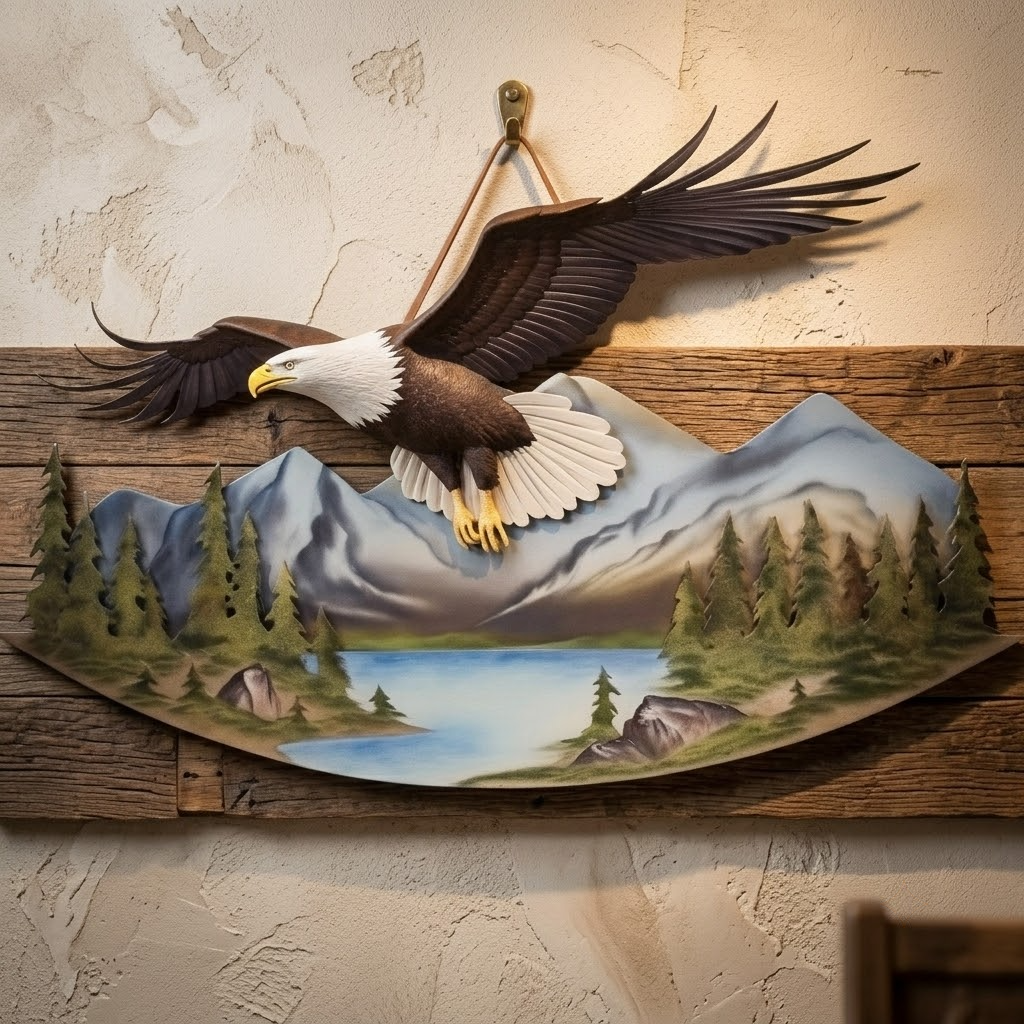 Stunning Eagle Wing Mountain Panorama Metal Wall Art