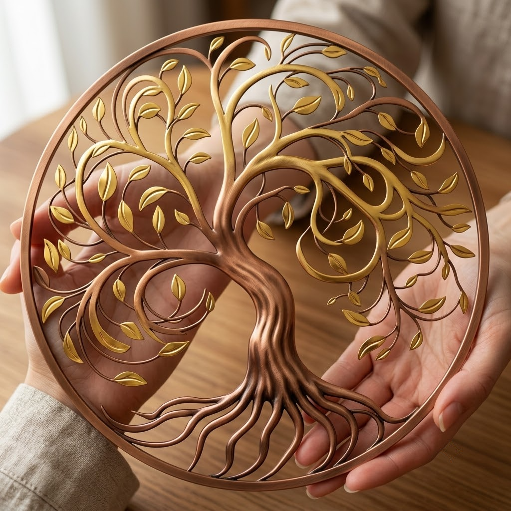 Windswept Tree Of Life Sunburst Metal Wall Art
