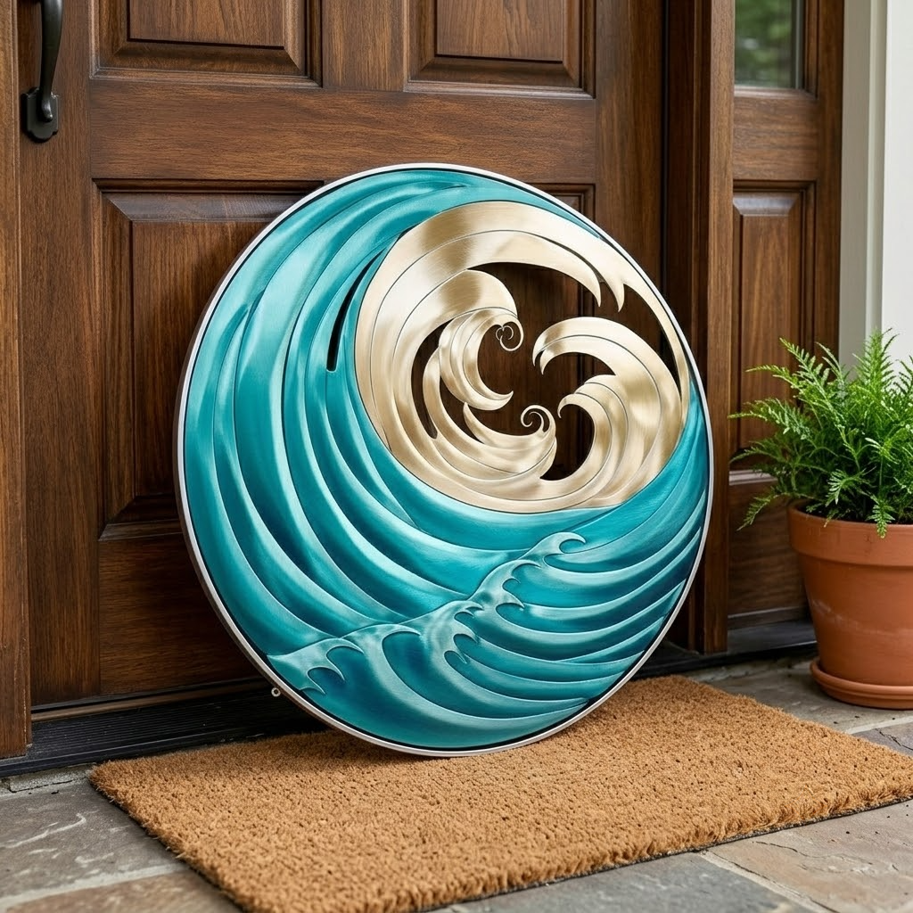 Wave Sun Metal Sign