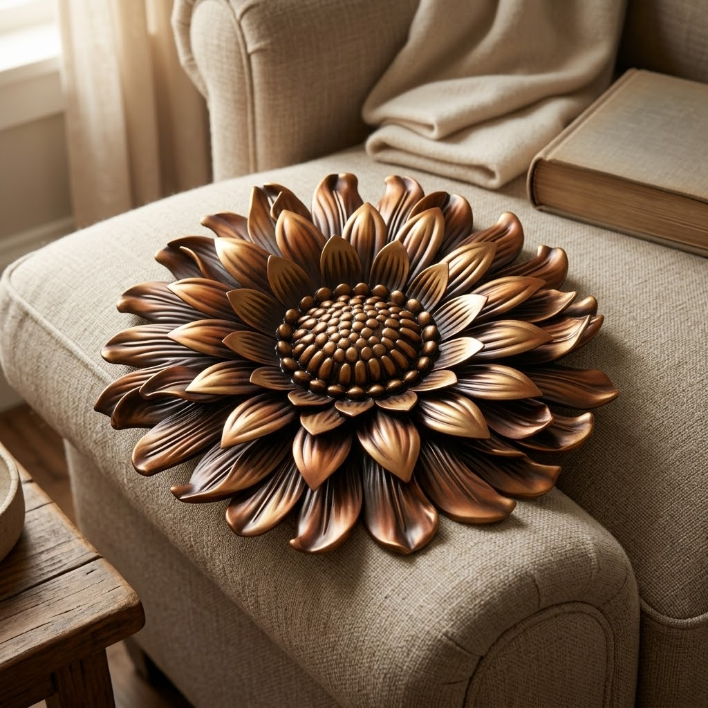 Chrysanthemum Sun Goddess Metal Wall Art