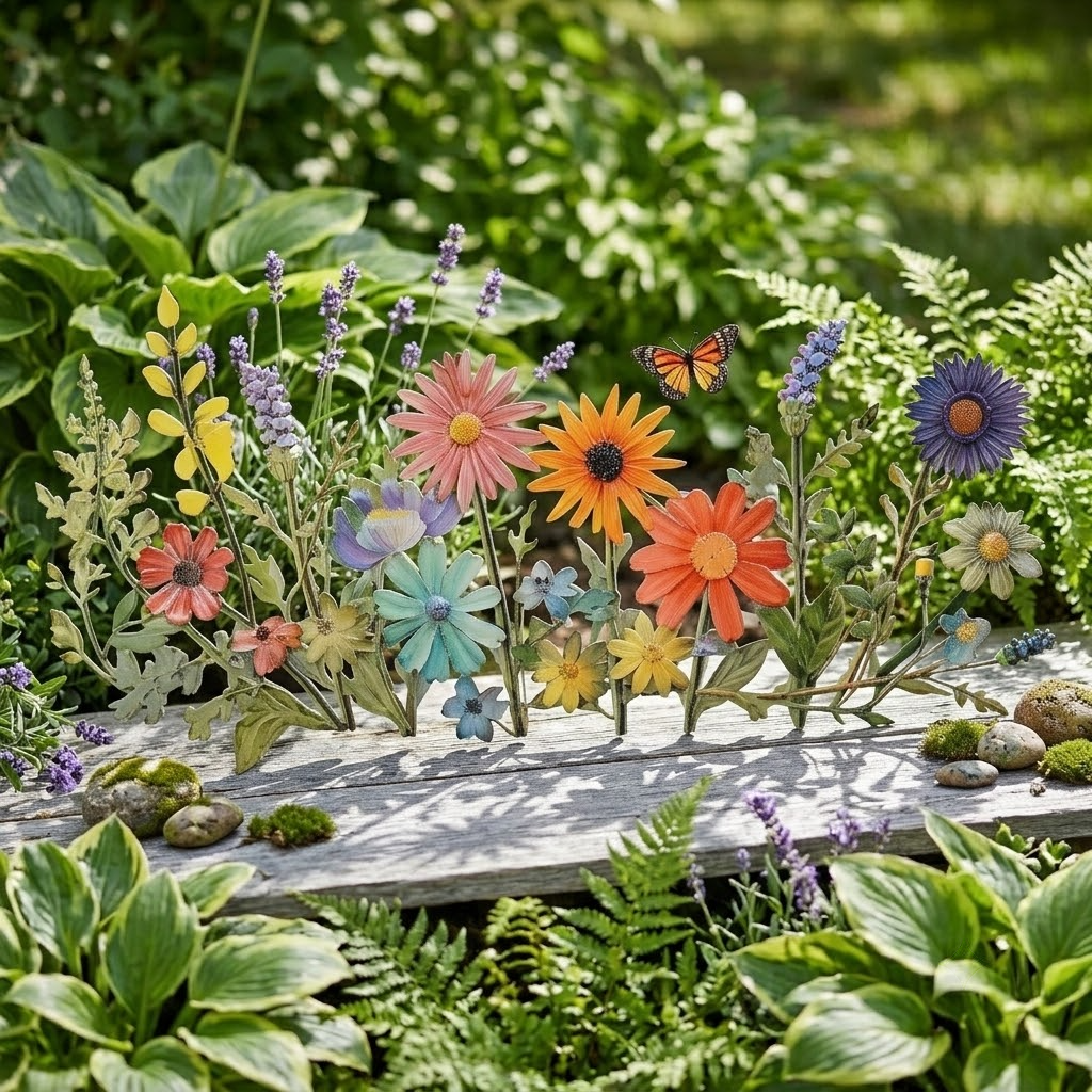Wildflower Garden Daisies, Sunflowers, Nature Lovers Metal Sign