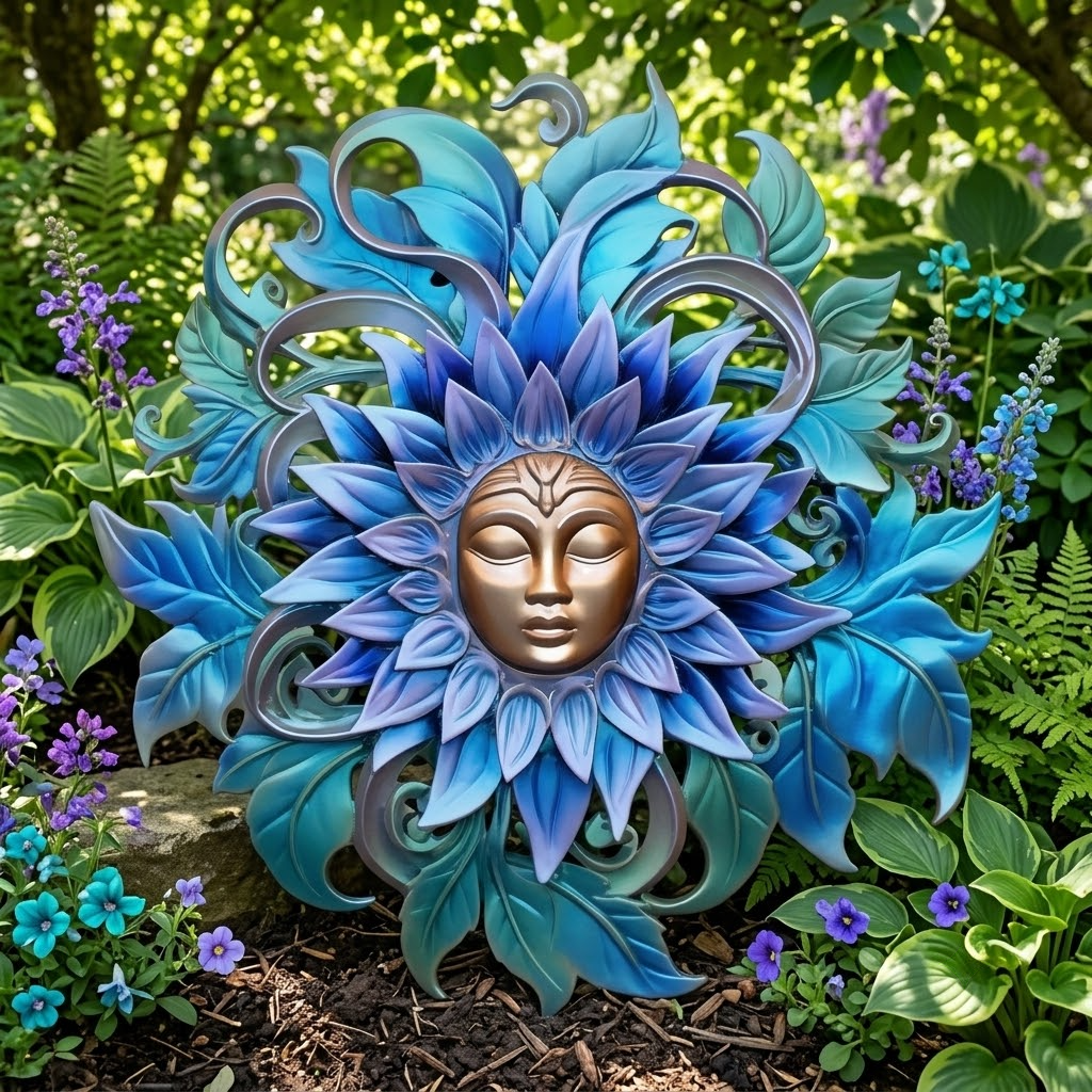 Larkspur Sun Goddess Metal Wall Art, Birth Flower Decor