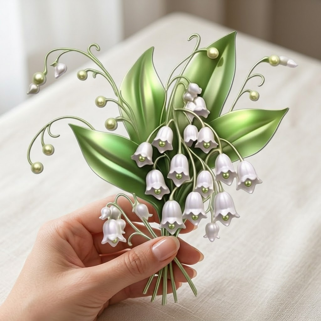 White Lily Of The Valley Birth Flower Bouquet Metal Wall Art