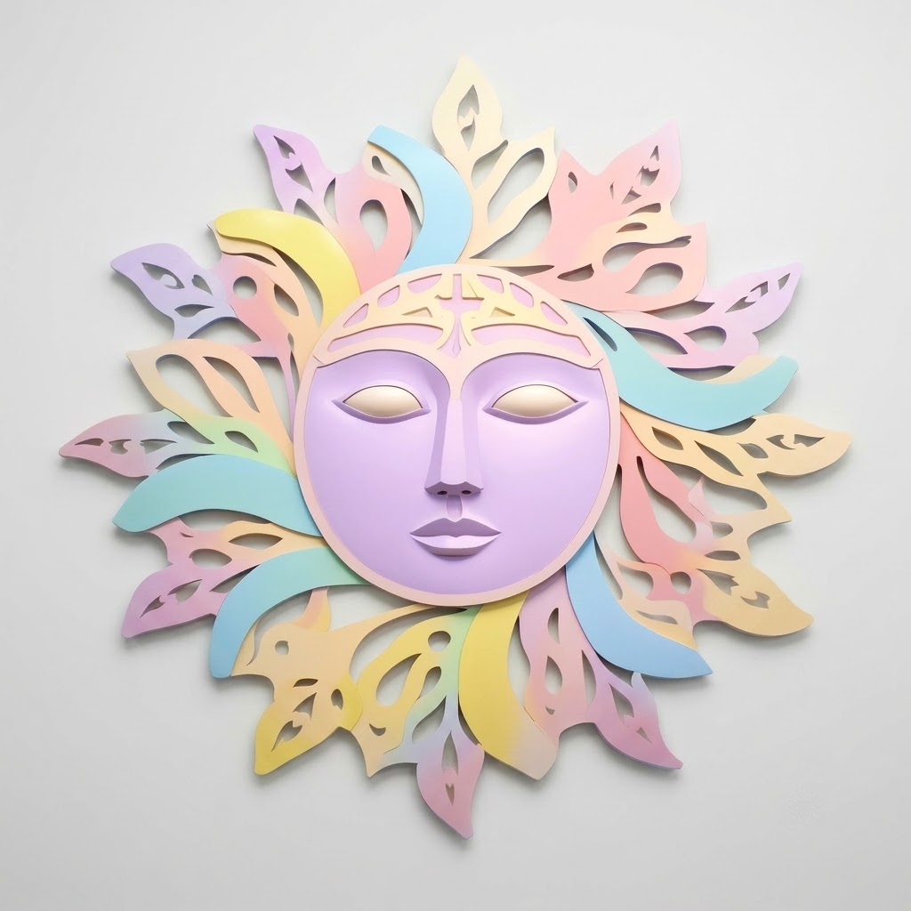 Pastel Spring Awakening Sun Goddess Metal Wall Art