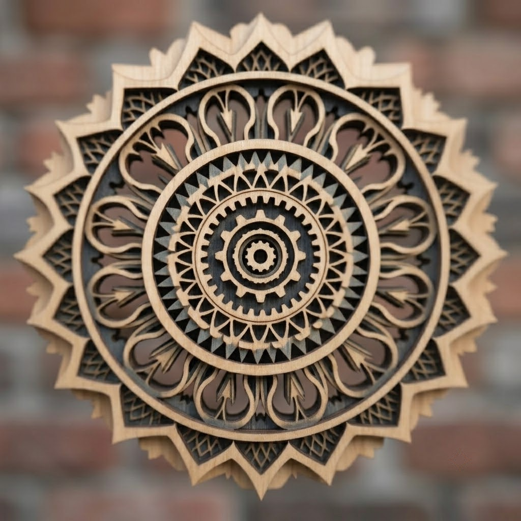 Radiant Sunburst Rays Mandala Metal Sign, Home Wall Art