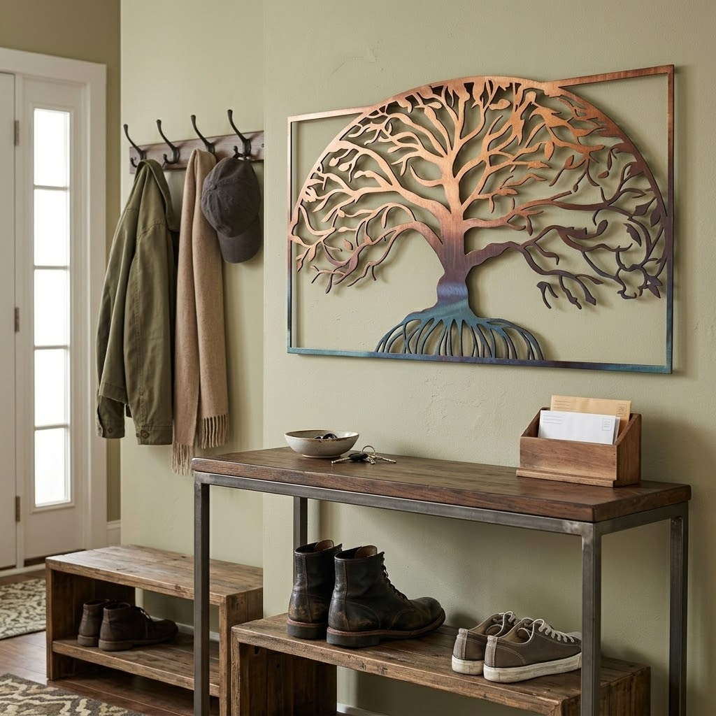 Wide Horizon Tree Of Life Sunburst Metal Wall Art