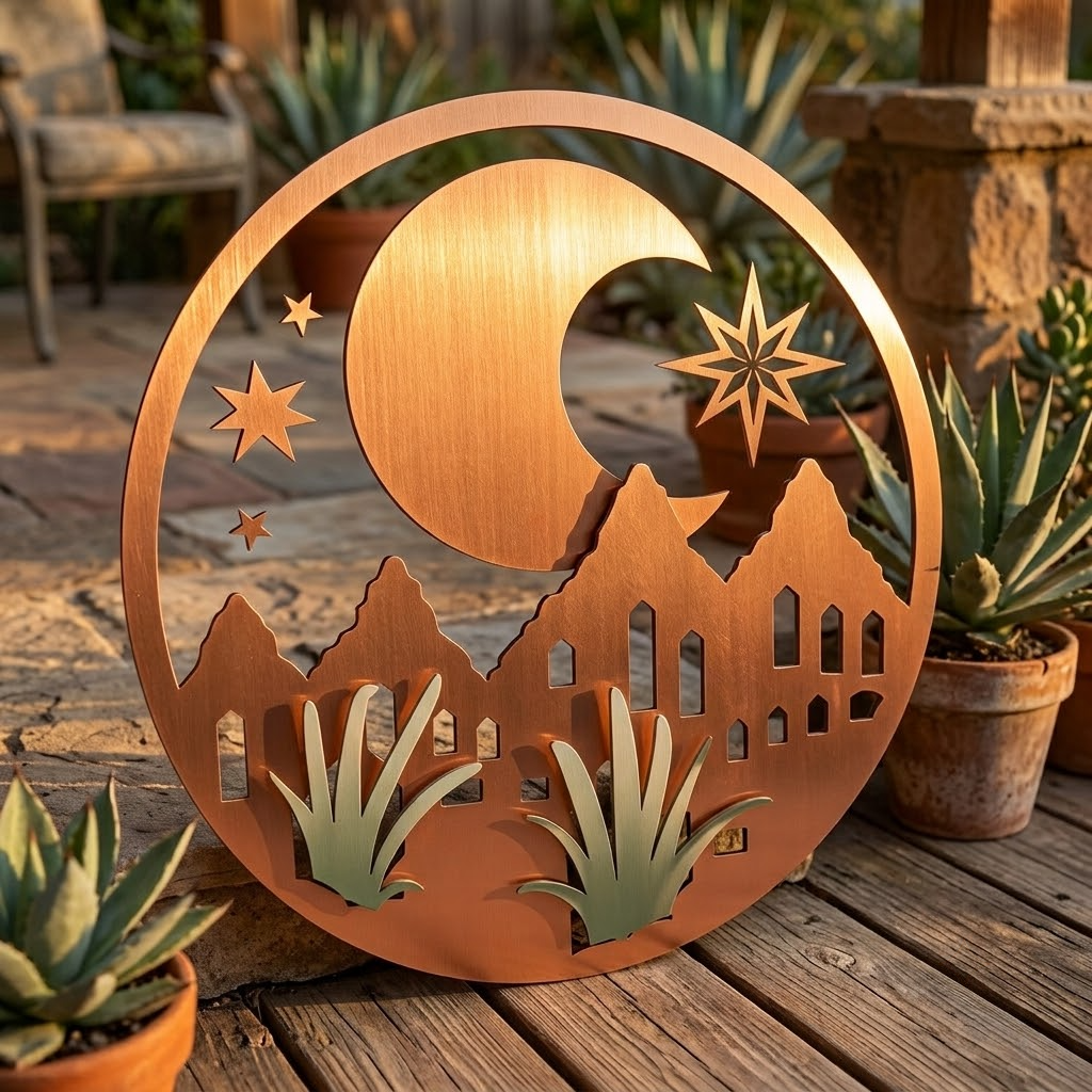 Southwestern Celestial Botanical Metal Sign