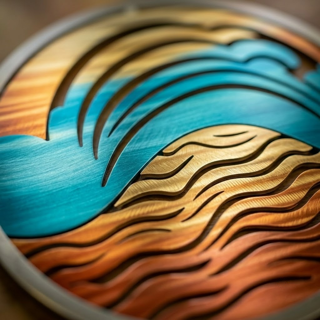 Scandinavian Wave Metal Wall Art, Coastal Home Decor