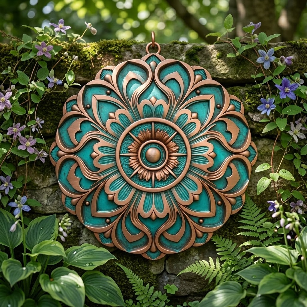 Turquoise Mandala Desert Sunburst Metal Wall Art