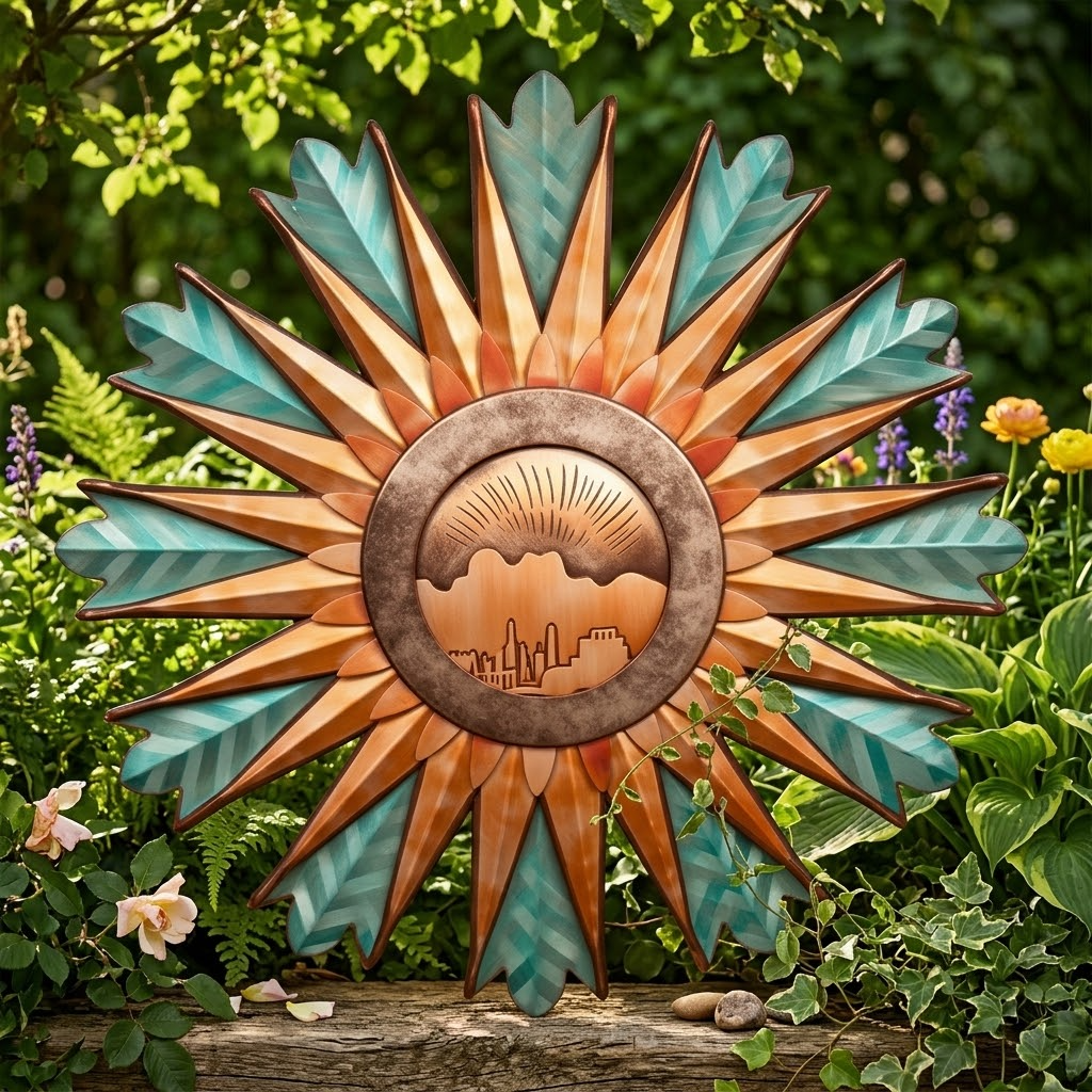 Desert Sunburst Metal Wall Art