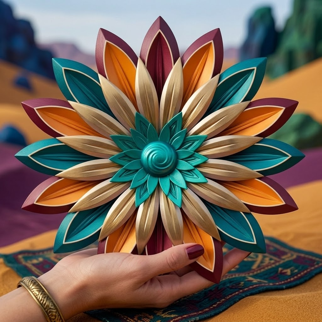 Vibrant Jewel Tone Southwestern Sunburst Metal Wall Art