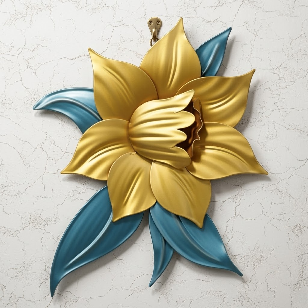 March Daffodil Sun Goddess Metal Wall Art, Beautiful Birth Flower Decor
