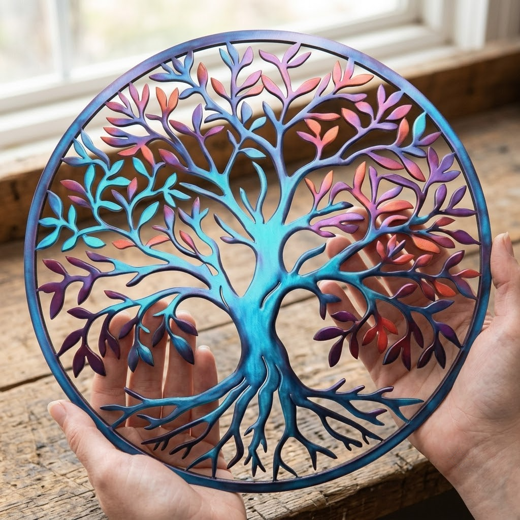 Spring Tree Of Life Sunburst Metal Wall Art