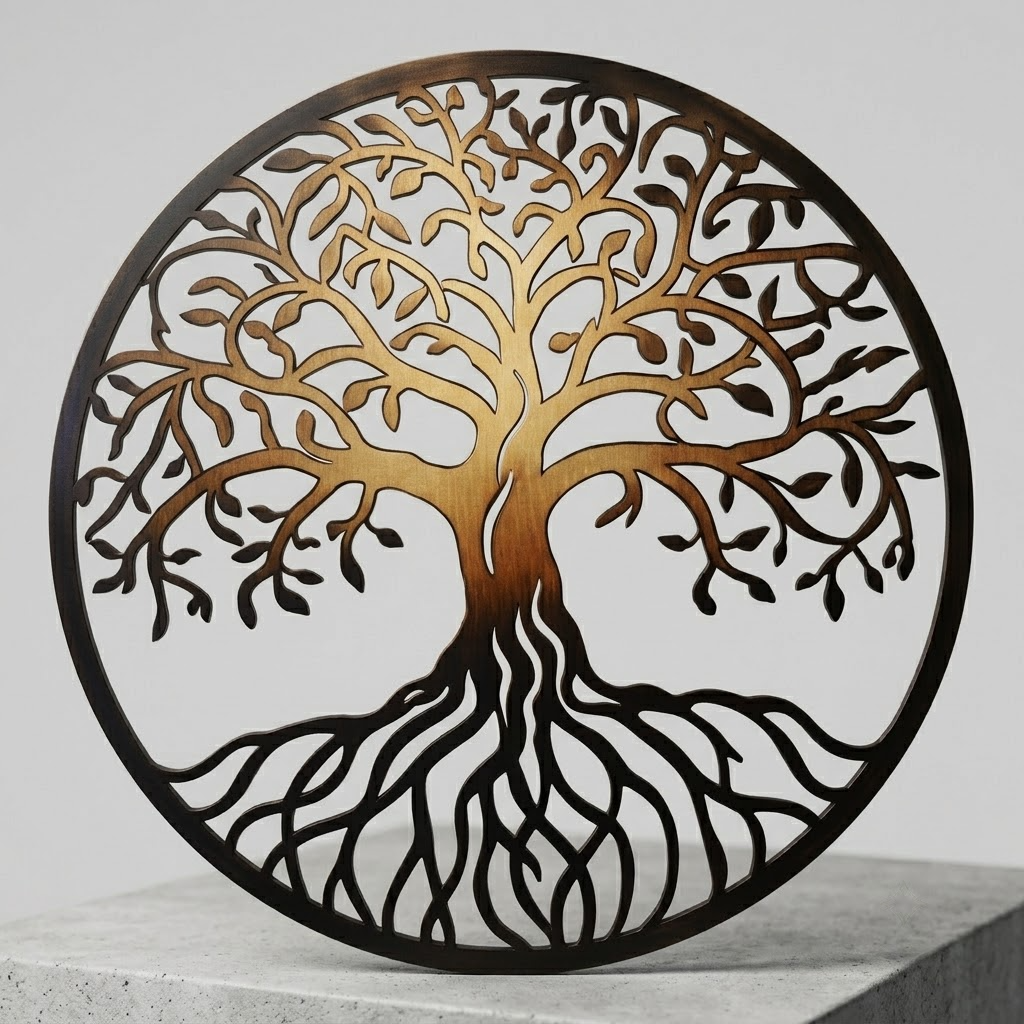 Elegant Half Sun Tree Of Life Metal Wall Art For Spiritual Home Decor