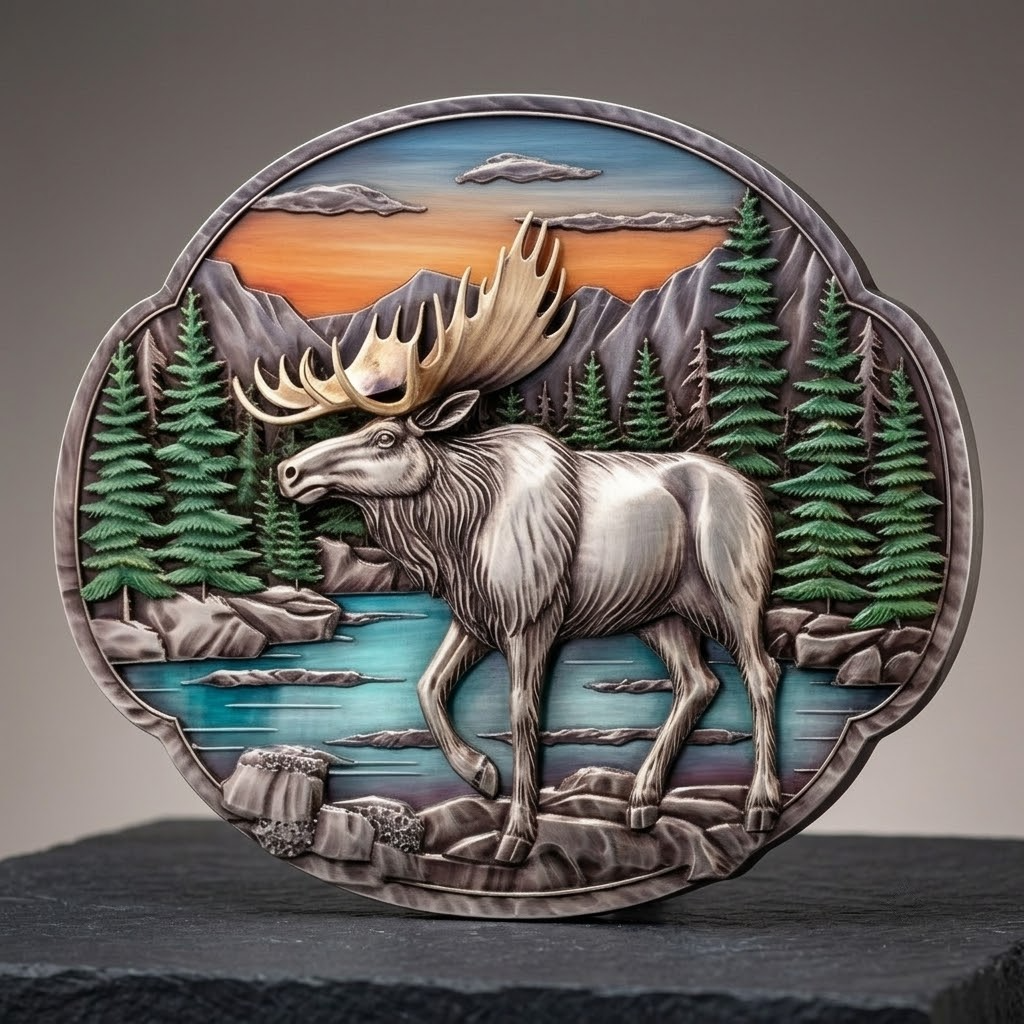 Moose Lake Lodge Metal Wall Art Sign Outdoor Decor