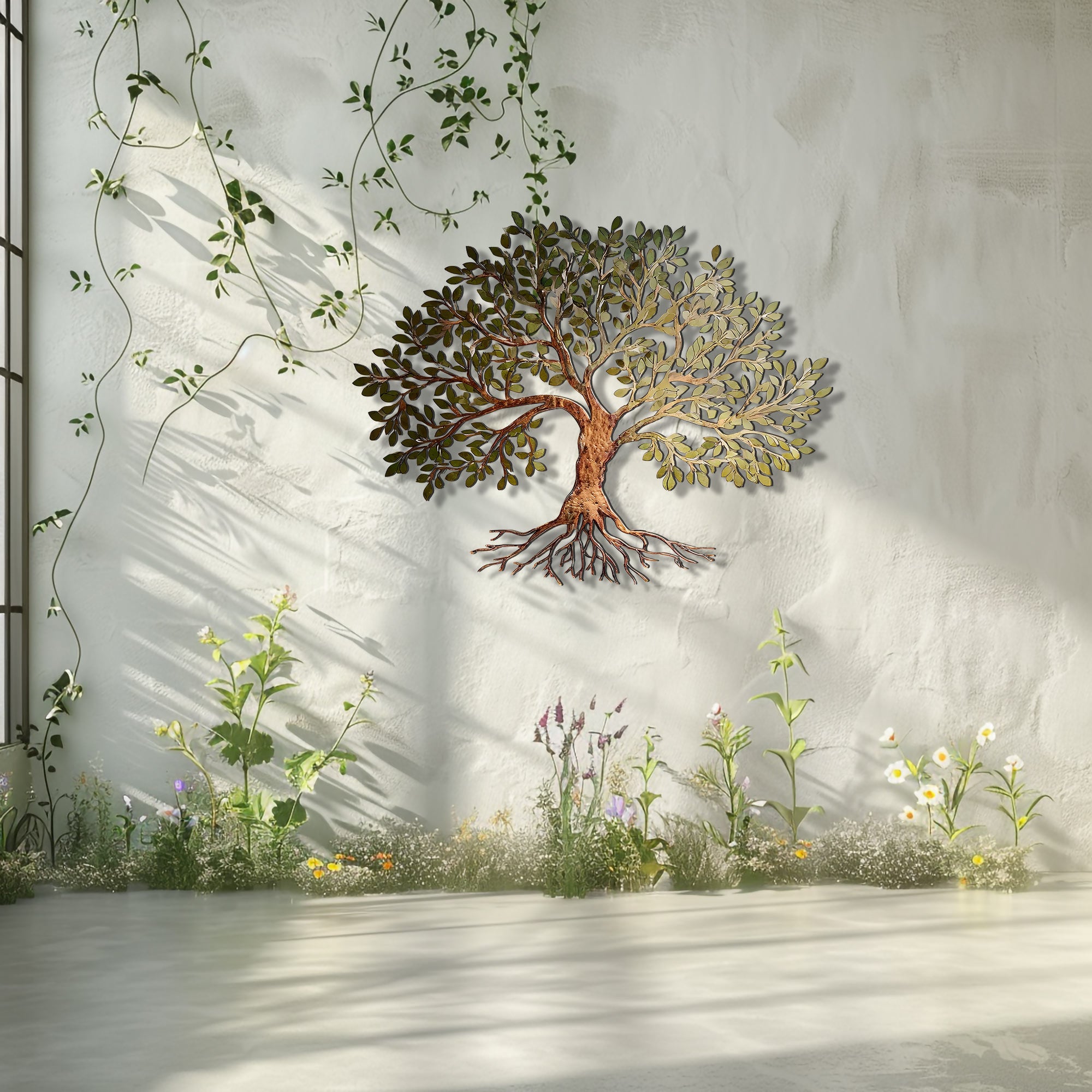 Rustic Olive Tree of Life Metal Wall Art – UV Printed Aluminum Decor Indoor Outdoor