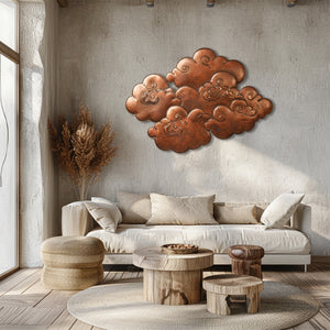 Copper Cloud Zen Design Metal Wall Art Asian Home Decor Gift