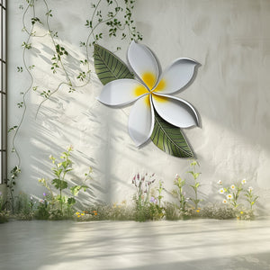 Plumeria Flower Wall Art β Tropical Minimal Metal Decor