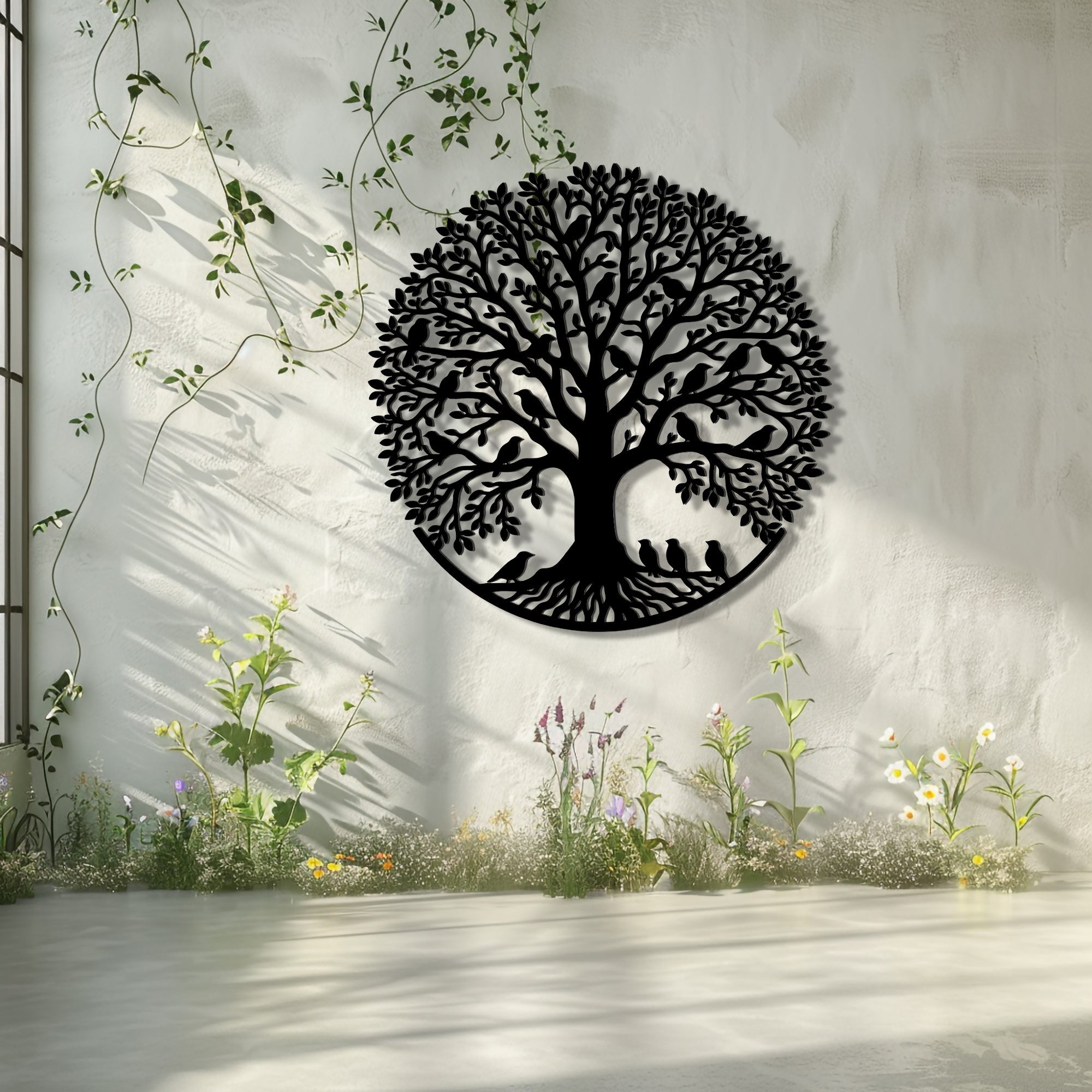 Bird Tree of Life Metal Wall Art – UV Printed Decor Nature Indoor Outdoor