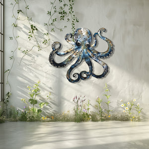 Octopus Kraken Metal Wall Art – UV Printed Nautical Decor Ocean Indoor Outdoor