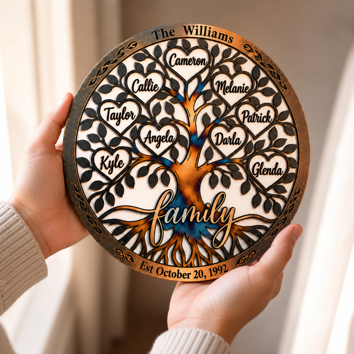 Personalized Family Tree Wall Decor Metal Sign Custom Gift