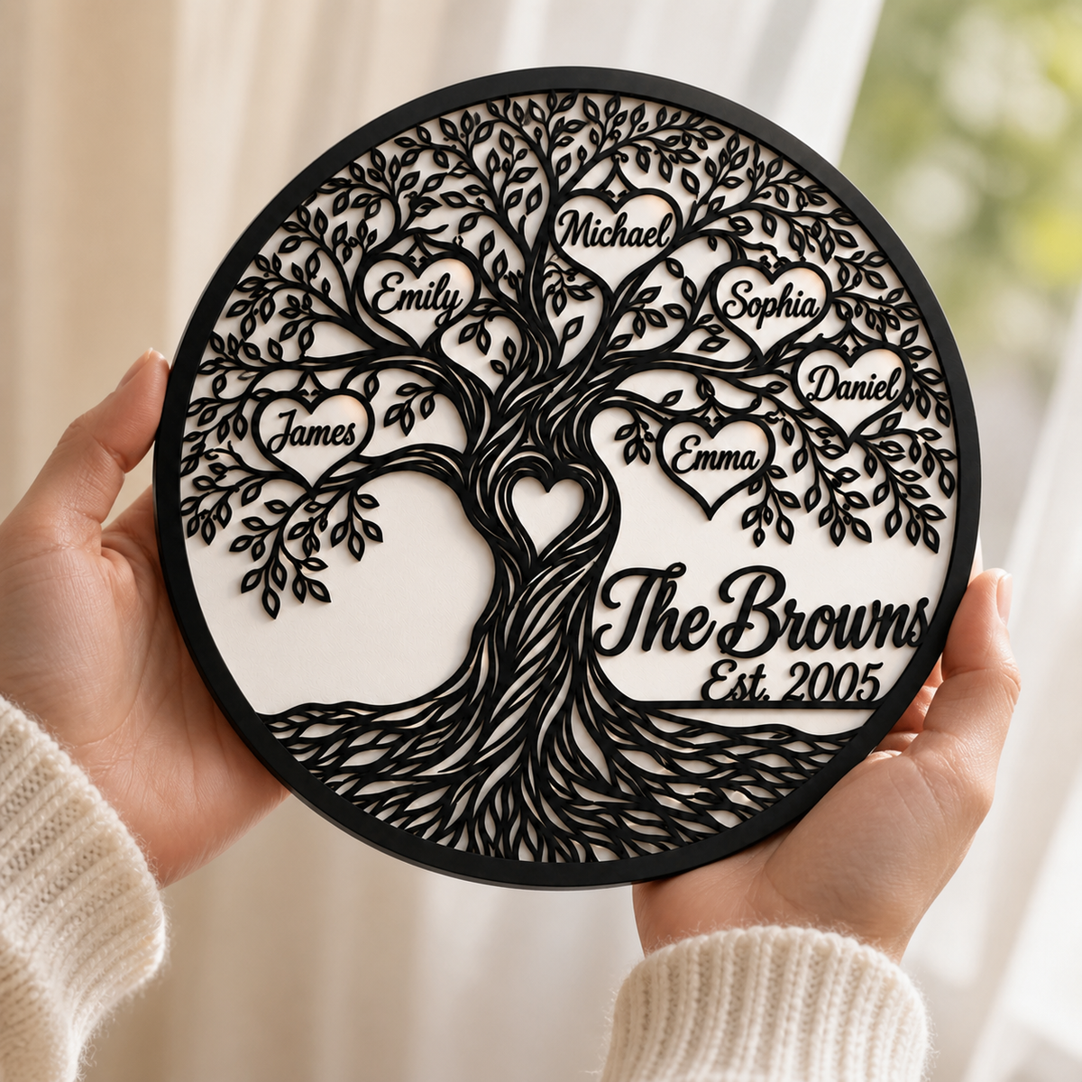 Custom Family Tree Names And Year Metal Sign Family Name Gift Home Decor