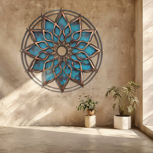 Mandala Sun Metal Wall Art – UV Printed Aluminum Boho Decor Funky Indoor Outdoor V1