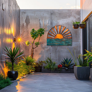 Sun Ocean Metal Wall Art – UV Printed Aluminum Coastal Decor for Indoor & Outdoor