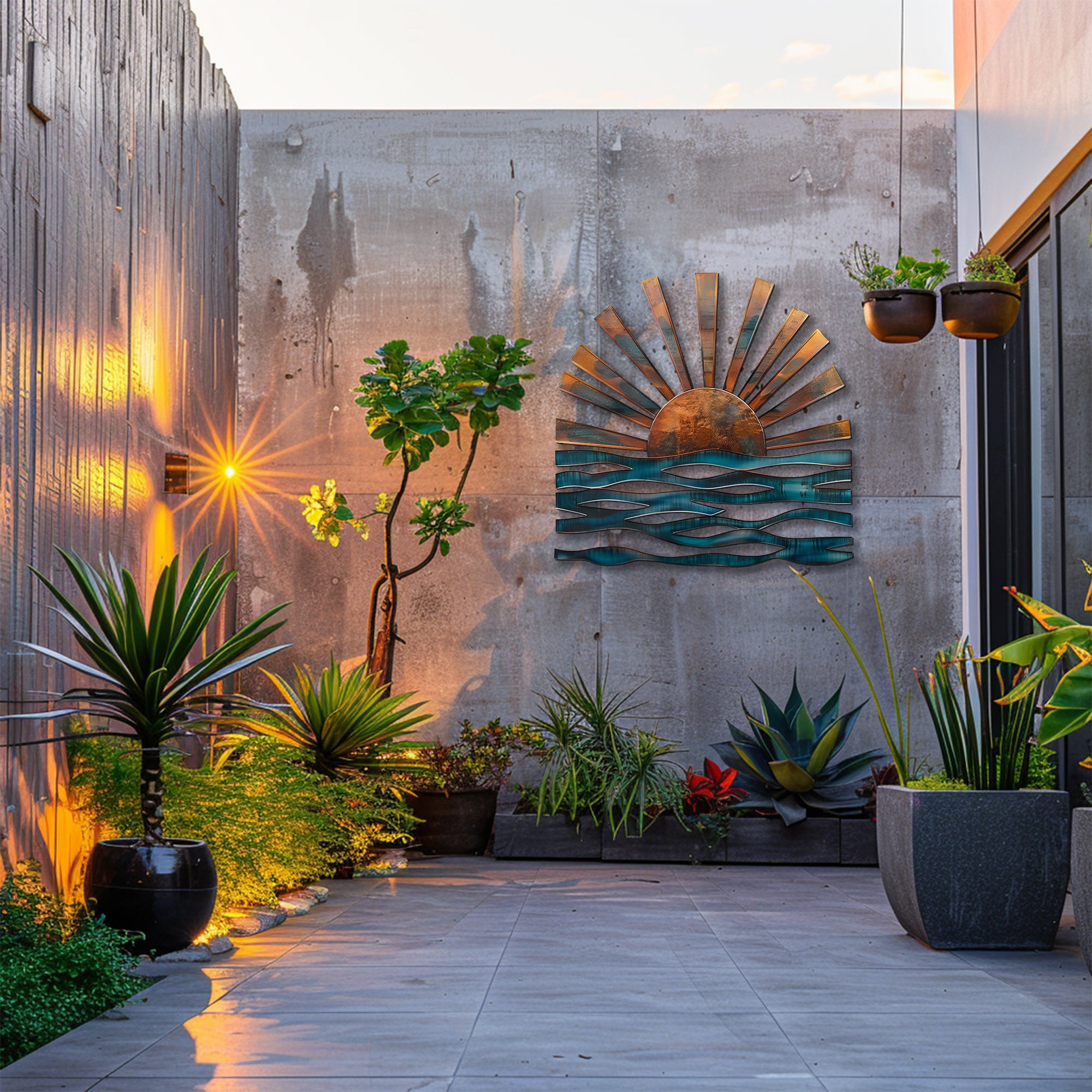 Sunrise Ocean Colorful Metal Wall – UV Printed Decor Custom Coastal Indoor Outdoor