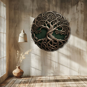 Tree of Life Metal Wall Art – Celtic Nature Decor Spiritual Indoor Outdoor Wall Decor