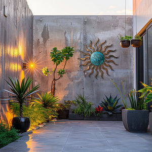 Turquoise Rustic Sun Metal Wall β UV Printed Aluminum Decor Custom Coastal Indoor Outdoor