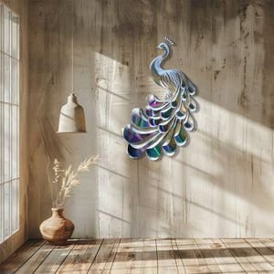 Peacock Wall Art – Elegant Metal Decor for Modern Spaces