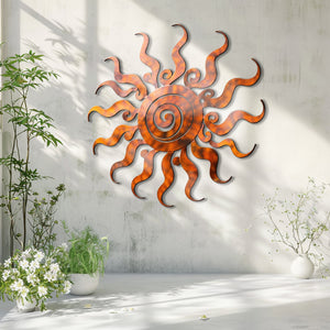 Wacky Sun Metal Wall Art – UV Printed Aluminum Boho Decor Funky Indoor Outdoor
