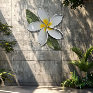 Plumeria Flower Wall Art β Tropical Minimal Metal Decor