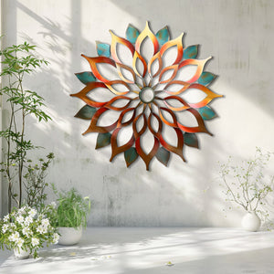 Mandala Sun Metal Wall Art – UV Printed Aluminum Boho Decor Funky Indoor Outdoor