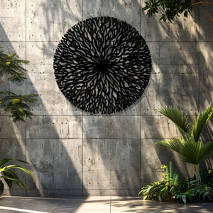 Abstract Tree Of Life Metal Wall Art Modern Circular Wall Decor Black Nature Wall Hanging Boho Artwork