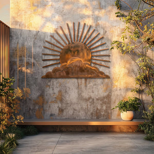 Sunburst Metal Wall Art – UV Printed Aluminum Decor for Indoor & Outdoor