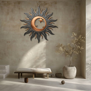 Sun Moon Star Metal Wall Art β UV Printed Aluminum Rustic Decor Custom Indoor Outdoor