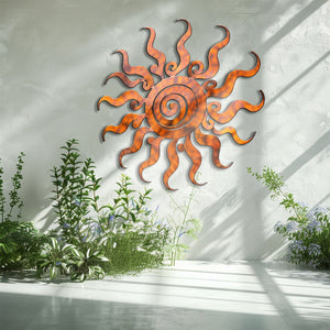 Wacky Sun Metal Wall Art – UV Printed Aluminum Boho Decor Funky Indoor Outdoor