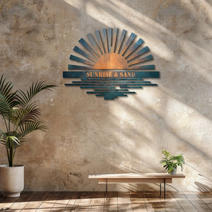 Custom Sunrise Metal Wall Art – UV Printed Aluminum Coastal Decor Indoor Outdoor