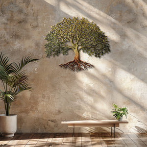 Rustic Tree of Life Metal Wall Art – UV Printed Aluminum Nature Decor Indoor Outdoor