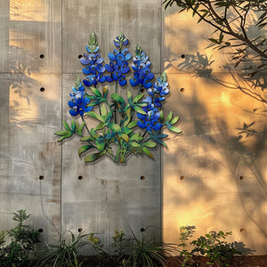Texas Bluebonnet Metal Wall Art – Wildflower Decor Rustic Outdoor Indoor Garden