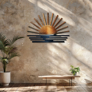 Sunburst Sunrise Sunset Metal Wall β UV Printed Decor Custom Coastal Indoor Outdoor