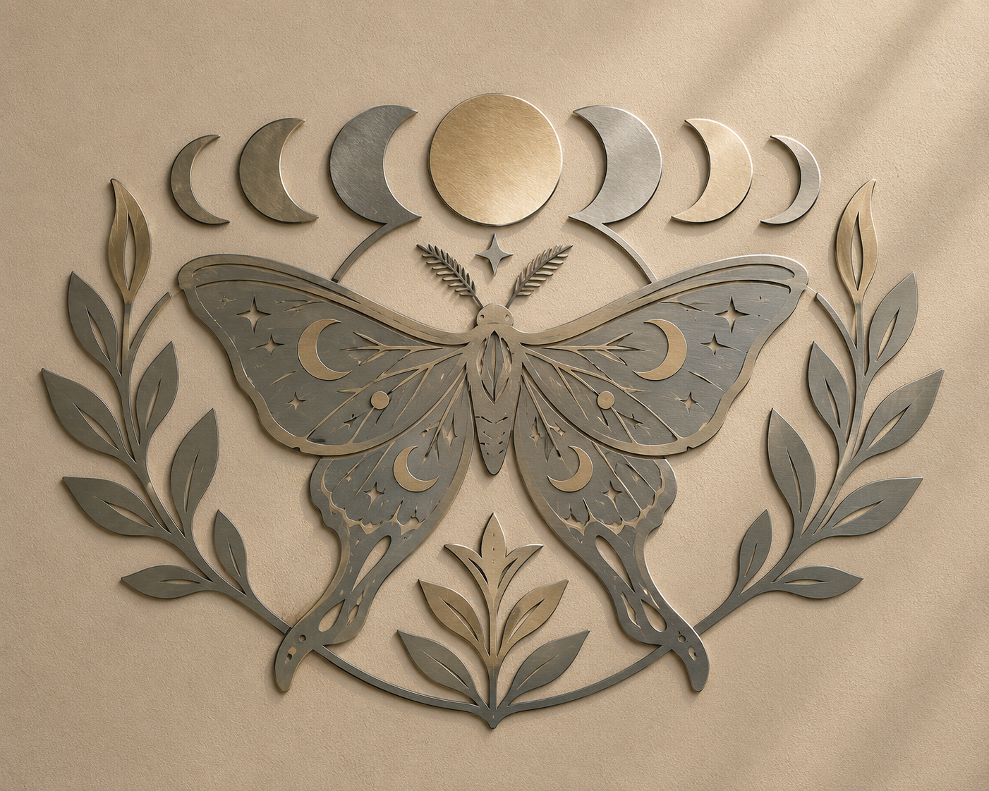 Luna Moth Flower Metal Wall Art Wall Decor